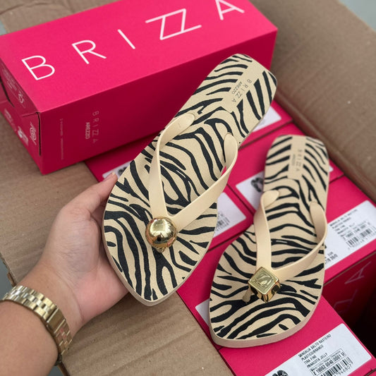 Chinelo Arezzo Geometria Dourada Z190620039