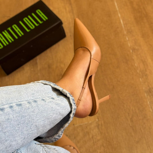 Scarpin Slingback Santa Lolla Verniz Salto Fino Médio 06D1.49EB.0202