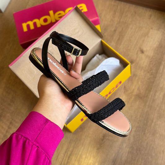 Sandália Rasteira Moleca Entrelaçada 5435.546