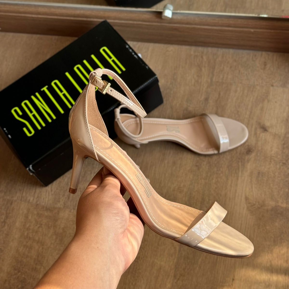 Salto Alto Sandalias Anabela Santa Lolla Sapato Peep Toe Salto