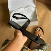 Sandália Arezzo Rasteira Couro Metal Bold A135690011