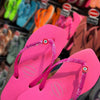 Havaianas Slim Square Glitter Neon + Pin Olho Grego Fixo