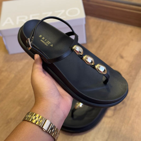 Sandália Arezzo Rasteira Slim Lara Metais Z191140030