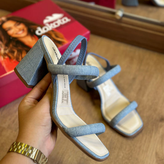 Sandália Dakota Salto Bloco Jeans Azul Y6142