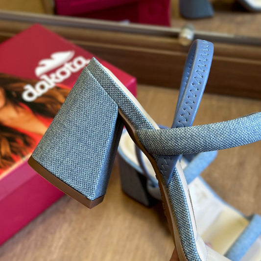 Sandália Dakota Salto Bloco Jeans Azul Y6142
