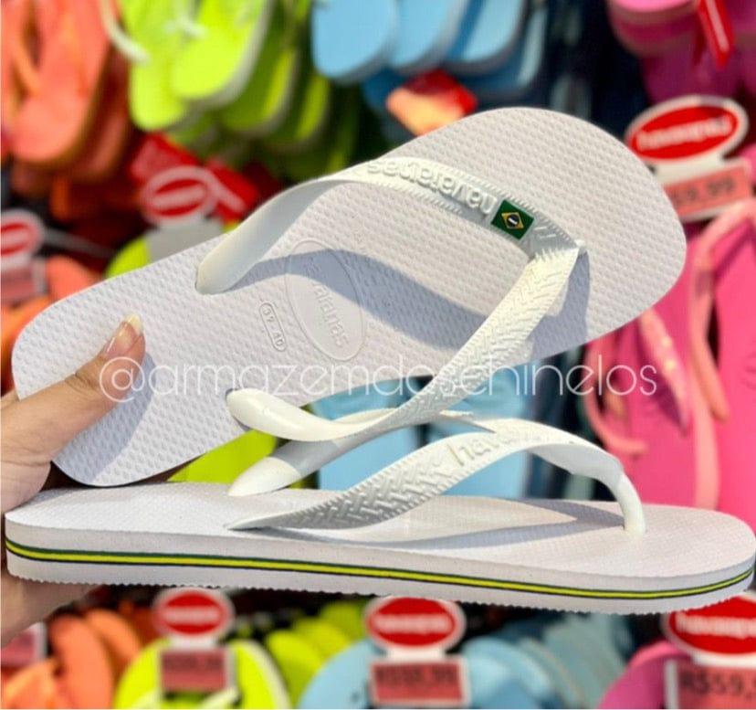 Sandalia Havaiana Branca Brasil Chinelo Havaianas Feminino Brasil