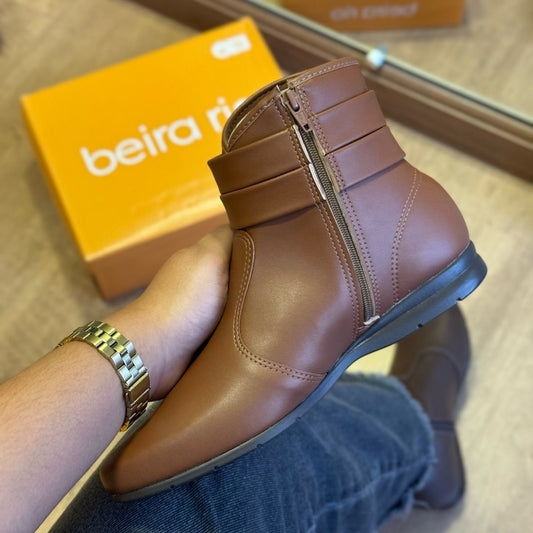 Bota Coturno Beira Rio Boho Chic Pinos Dourados