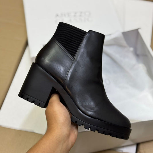 Bota Arezzo Couro Salto Bloco Tratorado Elástico A106130001