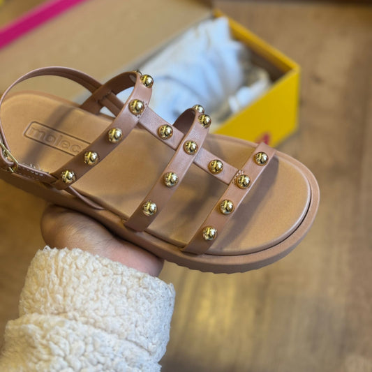 Sandália Moleca Detalhe de Bolinhas Douradas 5489.119