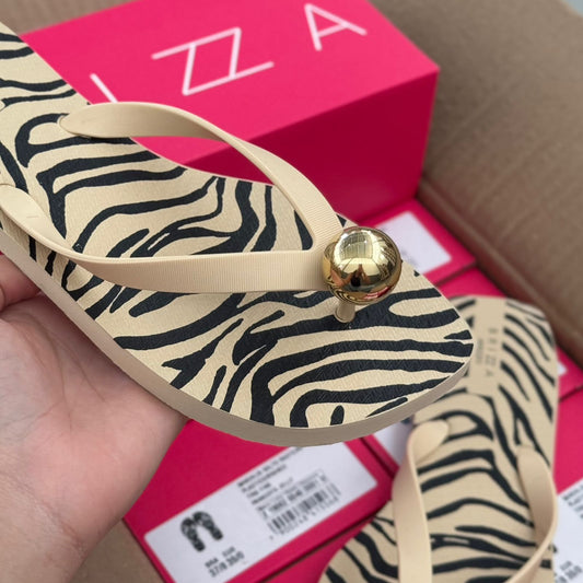 Chinelo Arezzo Geometria Dourada Z190620039