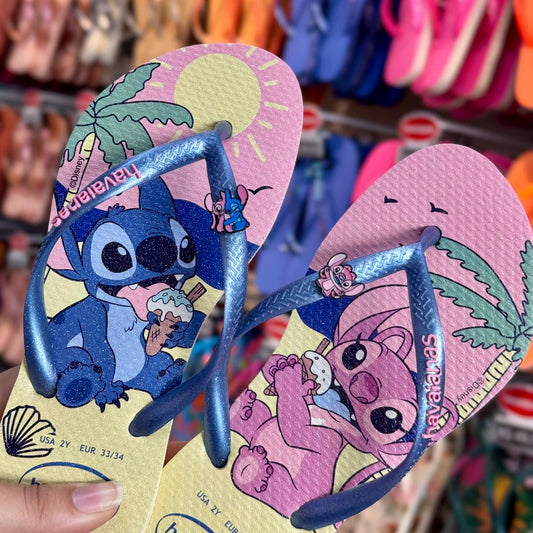 Havaianas Kids Slim Disney + Pin Stitch e Angel