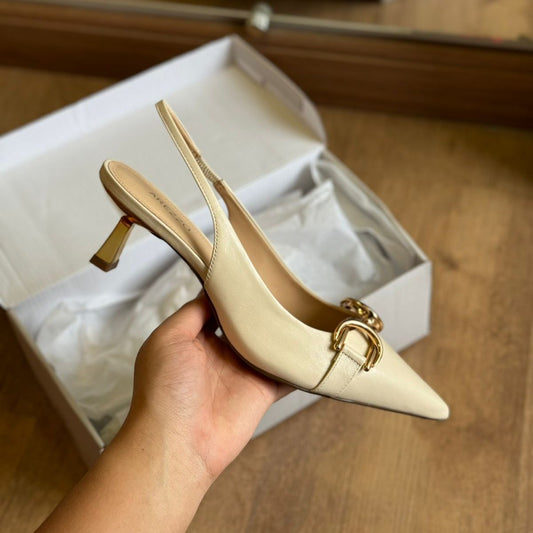 Scarpin Arezzo Snake Bico Fino Slingback Bridão A130300001