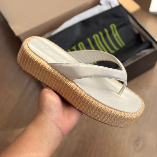 Sandália Santa Lolla Espadrille Plataforma Couro Confort 0873.4C77.033B