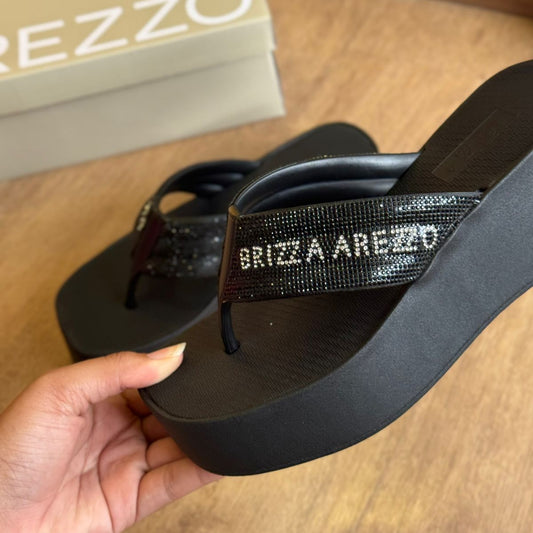 Tamanco Arezzo Flatform Lulu Lettering Strass Z190370032