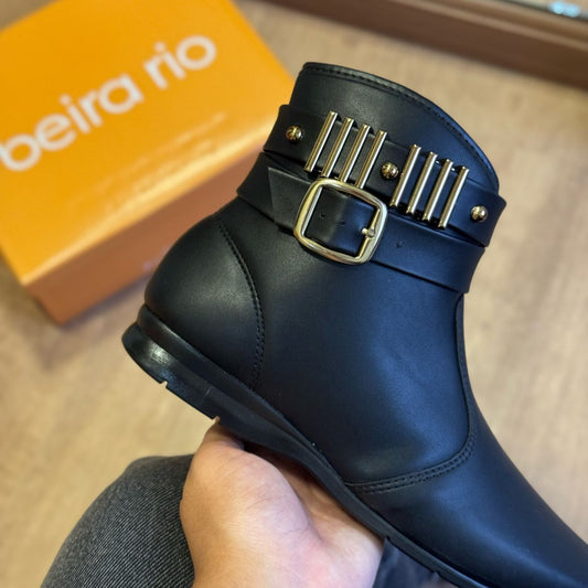 Bota Coturno Beira Rio Boho Chic Pinos Dourados 9084.106