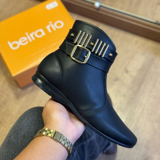 Bota Coturno Beira Rio Boho Chic Pinos Dourados 9084.106