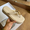 Tamanco Arezzo Couro Flatform Metal Concha A126470006