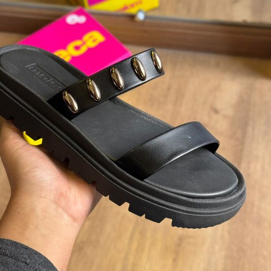 Sandália Moleca Detalhe de Pontinhos Dourados 5504.112