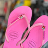 Havaianas Slim Glitter Neon + Pin Meninas Super Poderosas