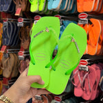 Havaianas Slim Square Glitter Neon + Pin Pateta