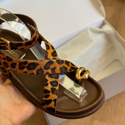 Sandália Arezzo Papete Animal Print A135550010