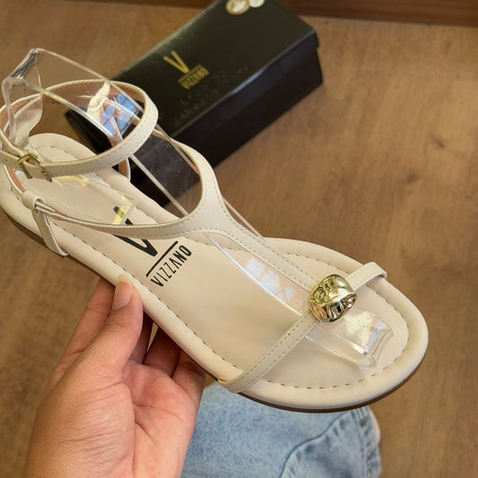 Sandália Vizzano Tiras Finas com Detalhe Dourado 6235.1711