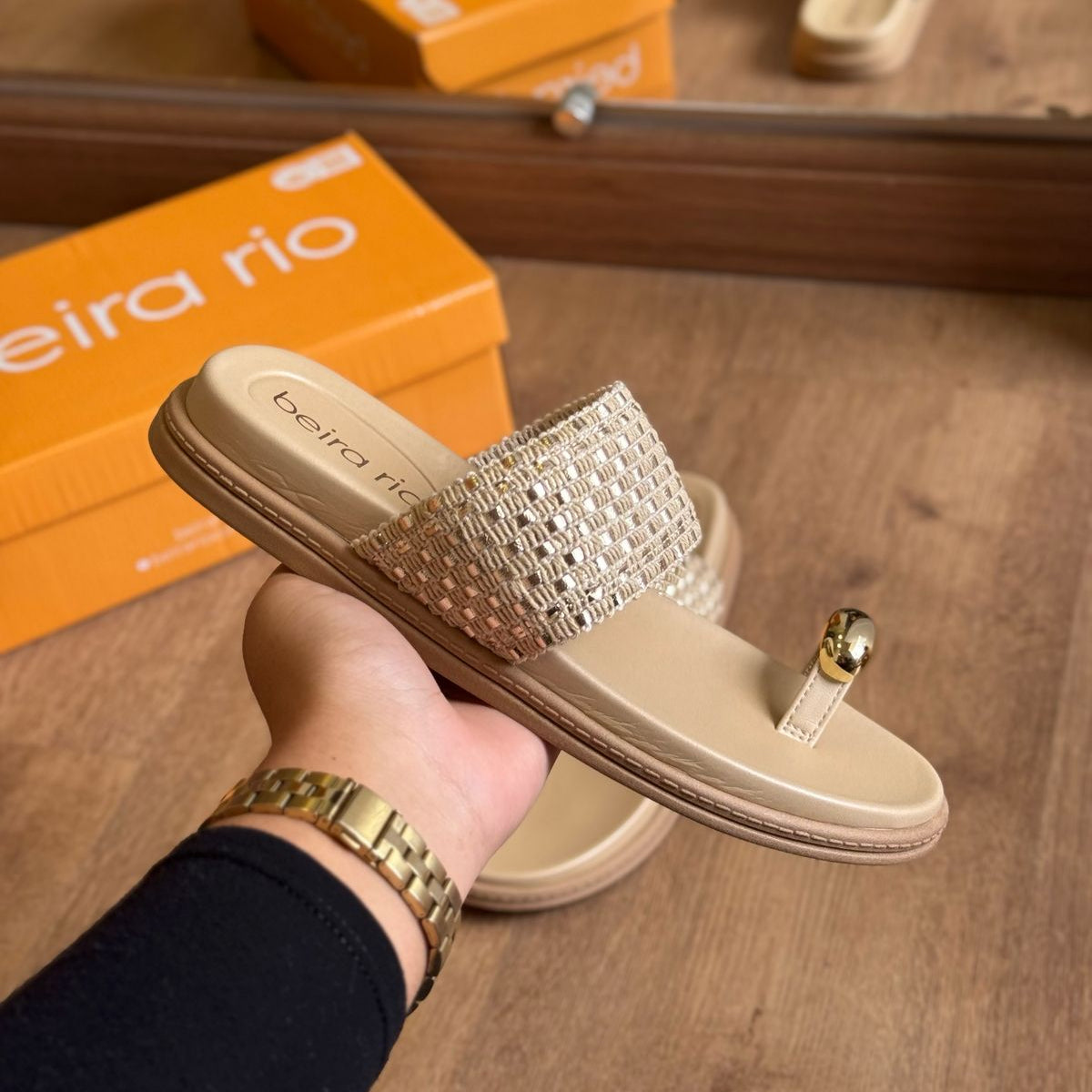 Sandália Beira Rio Slide Crochê – Armazém dos Chinelos