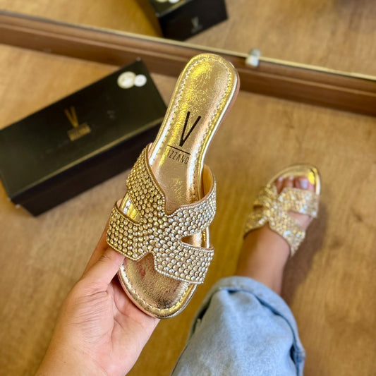 Sandália Rasteira Vizzano Cravejada 6371.1005