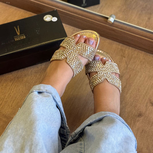 Sandália Rasteira Vizzano Cravejada 6371.1005