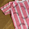 Conjunto Pijama Cílios & Listras (Rosa)