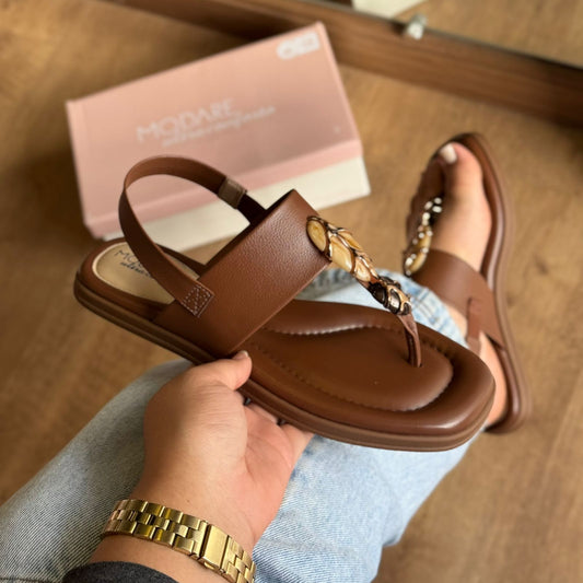 Sandália Modare Rasteira Com Pedrarias 7212.103