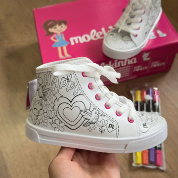 Tênis Molekinha Cano Alto para Colorir 5293.102