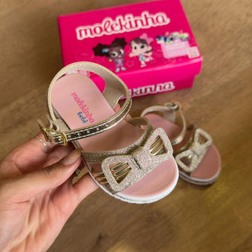 Sandália Molekinha Detalhe de Laço com Glitter Lateral 2724.112