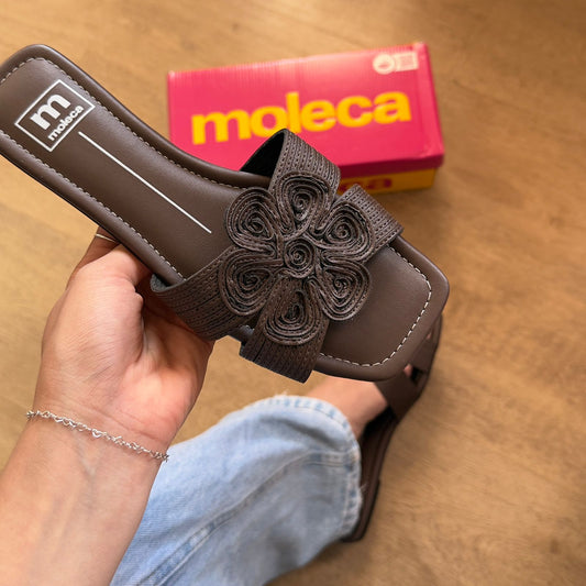 Sandália Moleca Rasteirinha Floral 5462.149