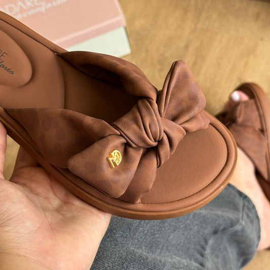 Sandália Modare Detalhe De Laço Oncinha 7208.101