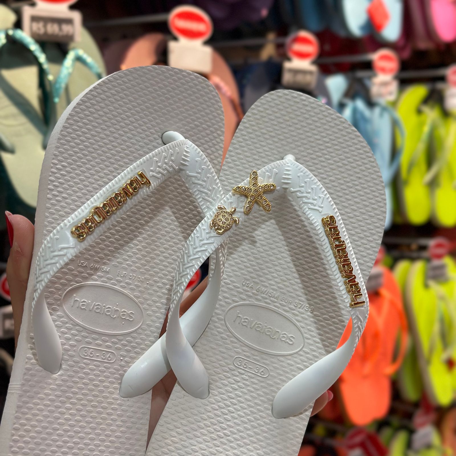 Havaianas top logo metallic on sale gold