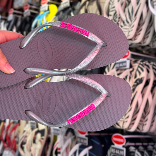 Havaianas Slim + Placa Logo (Rosa)