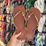 Havaianas Slim Square Logo Pop Up + Pins Ancôra + Estrela + Mão De Fátima