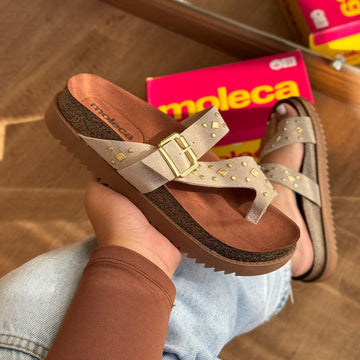 Sandália Moleca Detalhe Dourado 5500.120