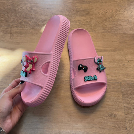 Chinelo Slide Nuvem EVA + Charms Stitch