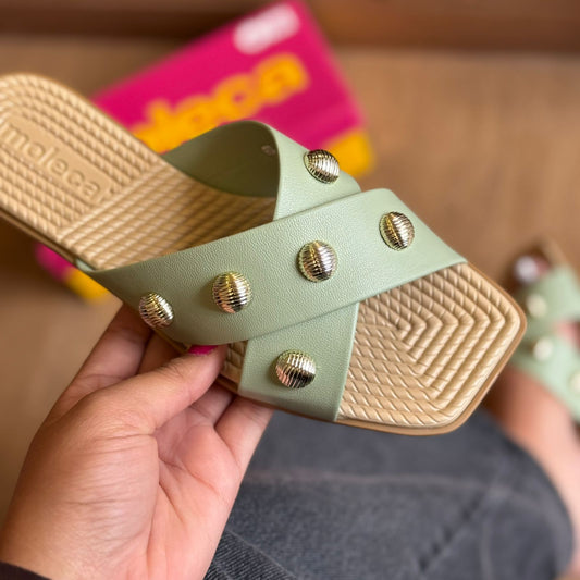 Sandália Moleca Rasteirinha Tiras Cruzadas 5558.108