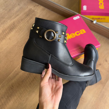 Bota Moleca Couro Fivela Tiras Grossas 5354.201