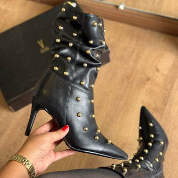Bota Vizzano Com Bolinhas Dourada 3112.102