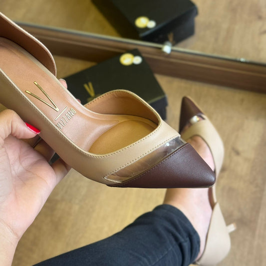 Scarpin Vizzano Salto Baixo Tira Transparente 1122.896