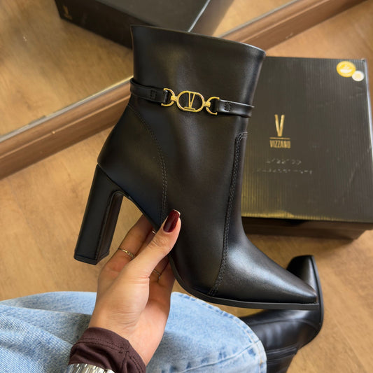 Bota Vizzano Detalhe Dourado Bico Fino 3111.101