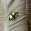 Conjunto Colar Pulseira Cravejado Zircônia Coração Liso