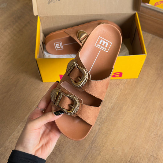 Sandália Moleca Papete Fivela Dourado Conforto E Estilo 5436.441