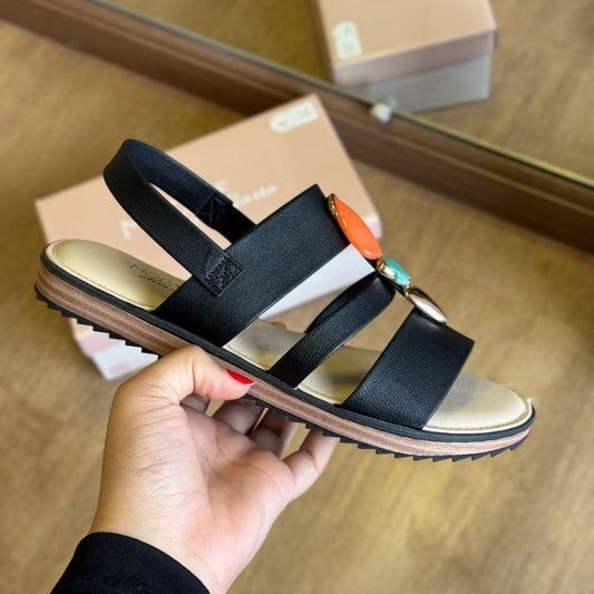 Sandália Modare Elástico Flexivel Detalhe Em Pedrarias 7141.144