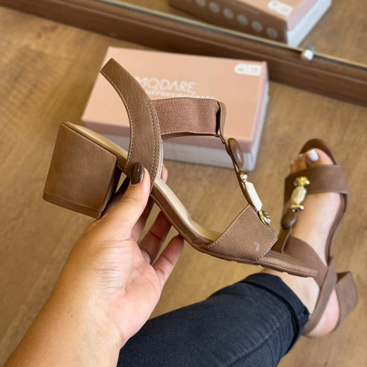 Sandália Modare Salto Bloco Detalhes Em Pedrarias 7109.465