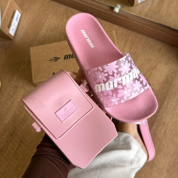 Sandália Slide Estampa Florida E Bolsa Mormaii